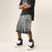 Men's Clothing High Street Vibe Washed Distressed Raw Edge Denim Shorts Pocket Workwear Loose Shorts_viptrois.com
