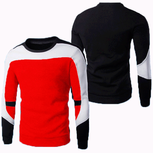 Men's Clothing new spring and autumn men's jacket sweatshirt fashion 3 color stitching men's casual Korean version pullover sweatshirt_viptrois.com