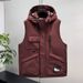 Men’s Plus Size Hooded Vest Jacket – Sleeveless Winter Coat With Multi-Pockets, Warm & Comfortable (Black/Brown, 4XL-11XL, Up To 380 Lbs)_viptrois.com