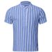 Men's Clothing Striped Casual Men's Shirtt Short Sleeved Shirt_viptrois.com