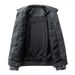 American Spring And Autumn Middle Aged Youth Solid Color Collar Leather Male Maillard Luxury Motorcycle Couple Jacket_viptrois.com