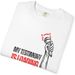 Camiseta "Cargando Mi Testimonio", Calidad "Expresa Tu Yo", Testimonio "Cargando", Unisex Teñida, Camiseta Blanca Para_viptrois.com