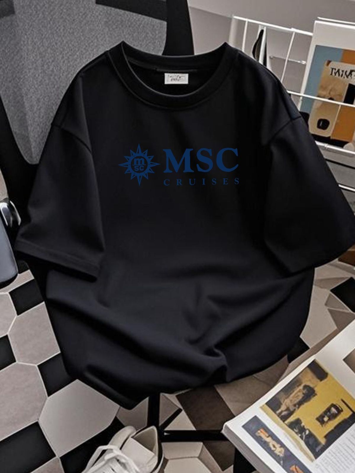 MSC Cruises Vacation T-shirt Breathable Homme Versatile Fashion Graphic Slightly Stylish Top For Everyday Wear Stretched Casual Summer Comfortable_viptrois.com