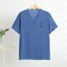 Men's V-neck Button Short Sleeved Base Shirt, Cotton Silk Embroidered Oversized Loose T-shirt, Summer Casual Slit Men's_viptrois.com