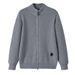 Men's Thick Knit Zip-Up Cardigan With Stand Collar, Casual Solid Color Pullover Sweater, Trendy Outerwear For Winter_viptrois.com