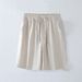 Men's Clothing New Casual Cotton And Linen Shorts New Linen Loose Drawstring Versatile Straight Solid Color Breathable Soft Linen Pants_viptrois.com