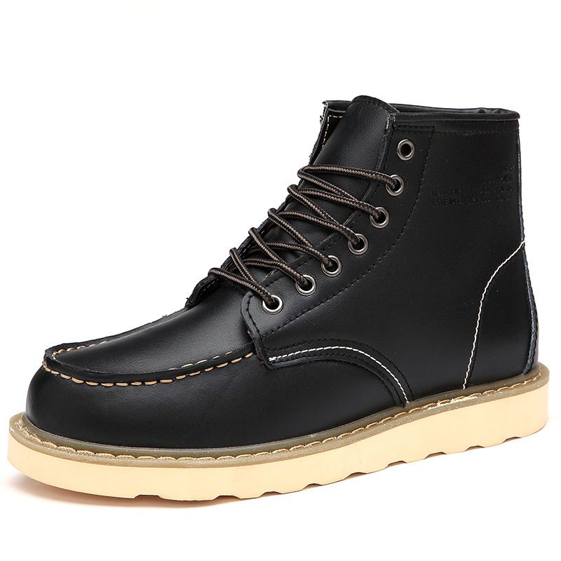 European Warm Series Martin Winter Padded Short High Top Men's Desert Mid-Top Snow Motorcycle Roman Boots_viptrois.com