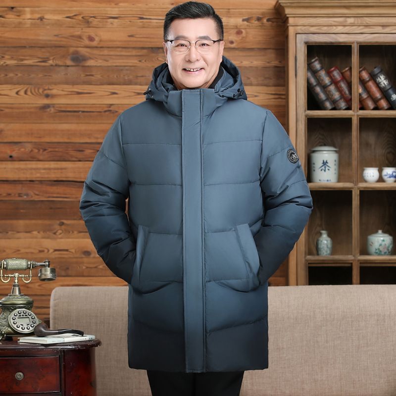 Men's Clothing Middle Aged And Elderly Men's Down Jackets With Windproof Hoods And Thickened Large Sizes For Grandfather And Father Winter Coats_viptrois.com