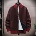 Men's Fleece Zip-Up Sweater Jacket - Winter Casual Stand Collar Pullover With Ribbed Detailing (Available In 5 Colors & Plus Sizes)_viptrois.com