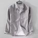 Men's Linen Short-Sleeve Shirt – Korean-Inspired Relaxed Fit, Casual Summer Overshirt (M-5XL, 6 Colors)_viptrois.com