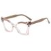Women's Eyewear Frames Cat Eye Leopard Print Color Matching Glasses Frame Irregular Flat Glasses Niche Avant Garde Anti Blue Light Glasses Frame_viptrois.com