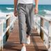 Men's Clothing Spring And Autumn Loose Casual Linen Hip Hop Beach Sports Wide Leg Casual Trousers_viptrois.com
