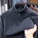 Double-Sided Thermal Base Shirt Men, Half-Zip Winter Warm Stand Collar Long Sleeve T-Shirt, Casual Versatile Sweatshirt_viptrois.com