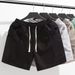 Men's Clothing Short Casual Workout Shorts - Knee-Length Gym Running Jogger Shorts Pockets, Breathable Polyester, Loose Fit (Grey/Black/Green)_viptrois.com