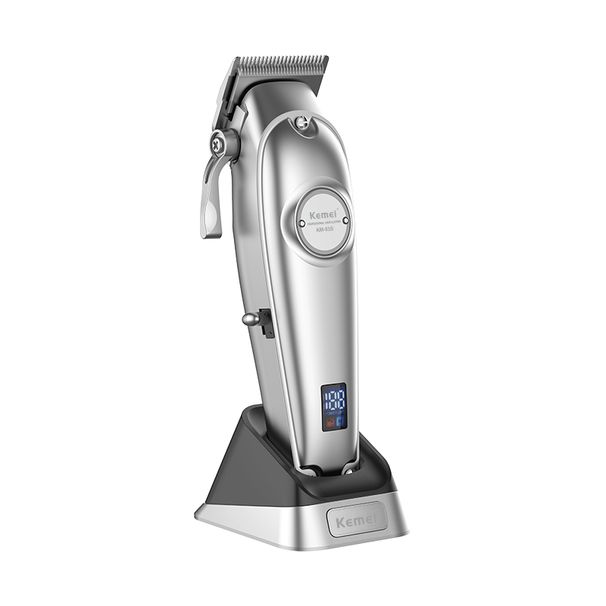 Kemei KM-K53S USB Professional Trimmer LED Display Electric Rechargeable Hair Clipper With Charging Base_viptrois.com