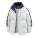 Stand-up Collar Striped Cotton-padded Clothes For Men And Women, Thickened Cotton-padded Clothes, Loose Couple Padded Jackets For Men_viptrois.com