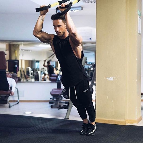 Men's clothing Fitness Running exercise leisure stretch close hoodie sport pants_viptrois.com