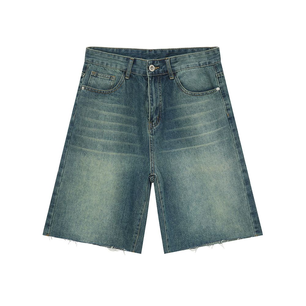 Men's Clothing 2025 Summer New Products American High Street Casual Straight Loose Denim Shorts Trend_viptrois.com