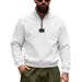 Minimalist Heavyweight Fleece-Lined Sweatshirt For Men – Stand Collar Casual Pullover In Black/Army Green (S-XXXL)_viptrois.com