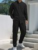 European And American Beach Leisure Loose Linen Sports Suit Men's Long Sleeved Stand Up Collar Shirt Trousers Overalls Leggings_viptrois.com