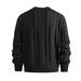Men's Casual Round Neck Sweater – Solid Color Knit Pullover For Autumn & Winter_viptrois.com