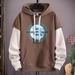 Streetwear Fake Two-Piece Hoodie – Oversized Drop Shoulder Design (Brown/Black/Apricot, Sizes M-5XL)_viptrois.com