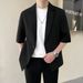 Men's Clothing Men's Casual Five Sleeve Suit Jacket Loose Fit Mid Sleeve Single Piece Style Summer Thin Men's Clothing_viptrois.com