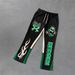 Men's Clothing New Fashion Brand Fashion Flame Skull Casual Fashion Slightly Elastic Fabric Flared Pants Fashionable And Versatile_viptrois.com