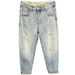 Men's Clothing New Light Colored Retro High End Ripped Jeans Men's Loose Tapered Slim Fitting Elastic Harem Nine Point Pants_viptrois.com