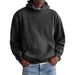 Men’s Vintage Washed Cotton Hoodie – Distressed Pullover With Patch Pockets In Army Green/Black/Brick Red_viptrois.com