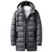 Men's Clothing Winter 25 Korean Men's Thick Warm Mid Length Hooded Jacket Men's Clothing Zhangzai 003 Loose Coat Men_viptrois.com