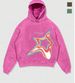 Unisex Hip Hop Streetwear Hoodie With Star & Letter Print, Oversized Fit, Polyester Blend, Trendy Casual Wear For Teens & Adults_viptrois.com