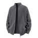 Men's Wavy Knit Cardigan Sweater - Oversized Batwing Loose Fit Long Sleeve Semi-Turtleneck Pullover For Autumn & Winter_viptrois.com