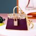 Bag Charms Genuine Leather Rhinestone Leopard Print Car Keychain Female Korean Creative Bag Pendant Metal Key Chain Ring Gift_viptrois.com