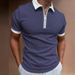 Men's Clothing Spring/Summe New Polo Shirt Zipper Print Men's Polo Shirt_viptrois.com