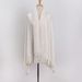 Large shawl scarf with double flanged pile collar fringe_viptrois.com