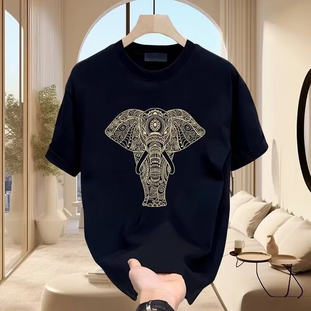 Men's Clothing Cotton Short Sleeved T Shirt Casual Trend Men And Women Summer Ins White Round Neck Top Trendy Versatile Men's Half Sleeve_viptrois.com