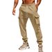 Men's Cargo Jogger Pants - Multi-Pocket Elastic Waist Casual Trousers, Streetwear Wide-Leg Sweatpants (Black/Navy/10 Colors, S-XXXL)_viptrois.com