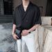 Men's Clothing Summer Niche Abstinence Handsome Short Sleeved Shirt Men's Net Celebrity Light Luxury Version Of Drape Suit Collar Shirt Hair Stylist_viptrois.com