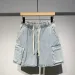 2025 Men's Denim Shorts, Spring, Summer, Slim Plus Size, Wide Leg, Five-piece Pants, Trendy Brand, American Style, Vintage_viptrois.com