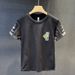 Summer New T-shirt Short-sleeved Men's Half-sleeved Printed Trendy Round Neck Trendy Brand Simple Fashion Versatile Casual T-shirt_viptrois.com