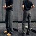 Dark Gray Vibe Pants Men's Spring And Autumn Style American Retro Jeans Slim High Street Casual Straight Workwear Trousers_viptrois.com