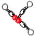 Japanese Style New Splitter 8-Shaped Ring Red Bead Three-Prong Swivel Sea Connector Outdoor Fishing Accessories_viptrois.com