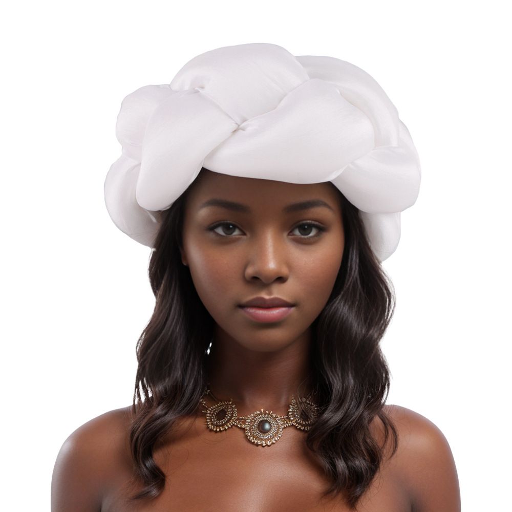 New African hot selling pure color exaggerated decorative sponge flower braid headband headband_viptrois.com