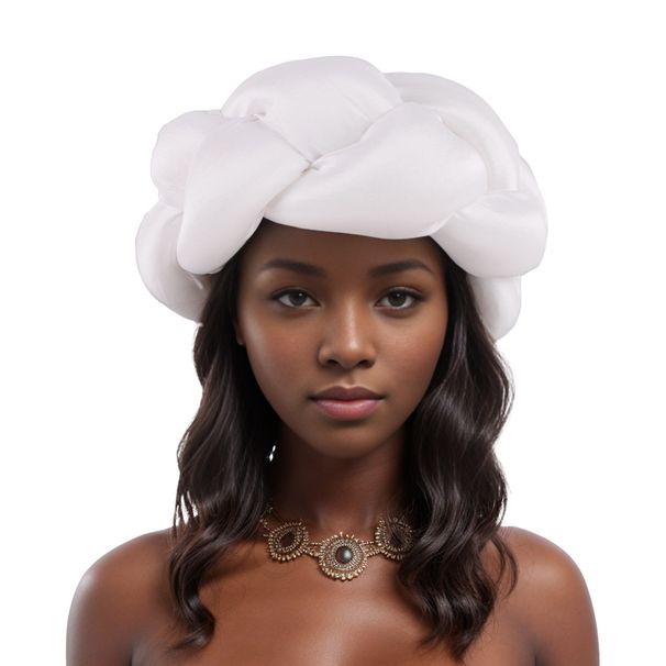 New African hot selling pure color exaggerated decorative sponge flower braid headband headband_viptrois.com