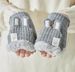 Kids' gloves Children's winter gloves Women's double layer 6 to 14 years old student writing warm plus fleece thickened flip half finger_viptrois.com