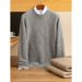 Nordmann 100% Cashmere Winter Thickened Jacquard Round Neck Casual Loose Knitted Base Shirt Sweater For Men_viptrois.com