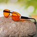 Punk Style Metal Frame Sunglasses – Double Beam Design, Triangular Cat Eye Shape (Unisex High-End Fashion)_viptrois.com
