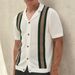 Men's Clothing Men's Sweater Fashion Cuban Collar Short Sleeved Knitted Cardigan Polo Shirt SY0060_viptrois.com