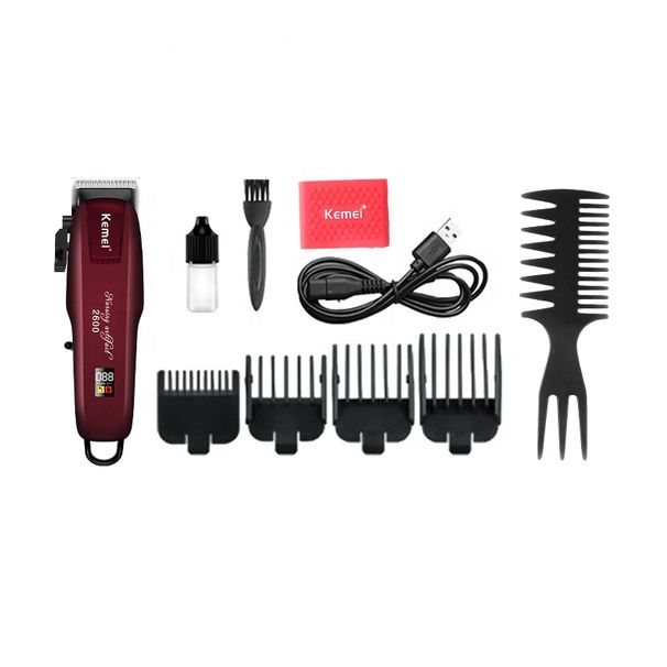Kemei KM-PG2600 Rechargeable Electric Clipper USB Charging Retro Trimmer Professional LCD Display Hair Cutting Hine_viptrois.com